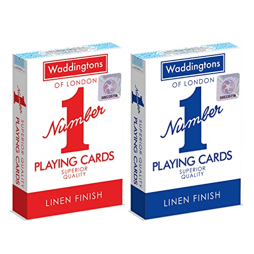 Waddingtons Number 1 Spielkartenspiel, Spielen Sie mit einem der roten oder blauen Kartendecks, toller Reisebegleiter, Geschenke und Spielzeug für Jungen, Mädchen und Erwachsene, 12 Stück von Waddingtons