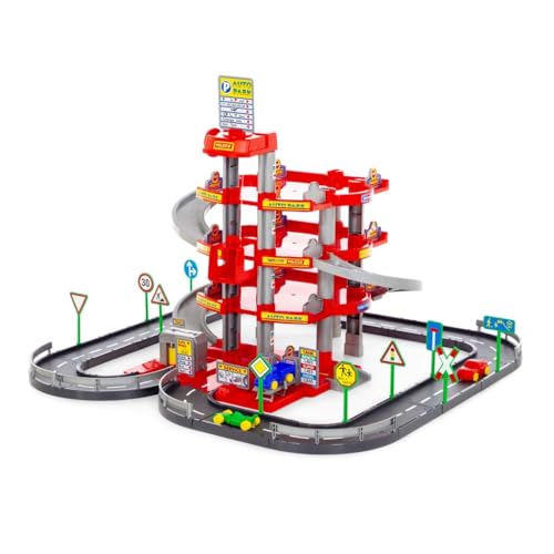 Wader Polesie Park Garage Spielset mit 4 Ebenen, geeignet ab 3 Jahren I Straße & Autos I Hochwertiger Kunststoff I Großzügiges Spielumfeld von Wader Quality Toys