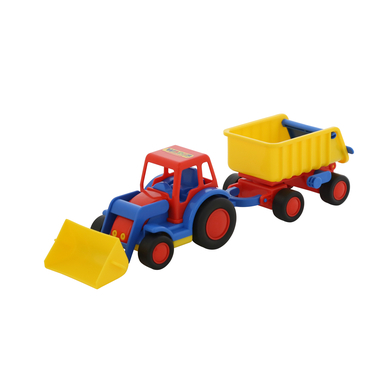 WADER QUALITY TOYS Basics - Traktor mit Schaufel und Anhänger von Wader Quality Toys
