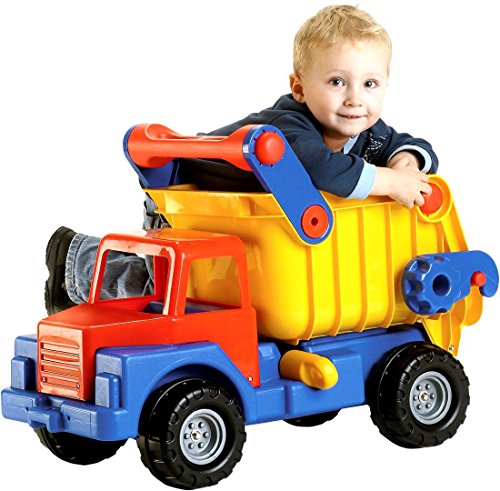 Wader Polesie Truck Nr. 1 mit langlebigen Kunststoffreifen, geeignet ab 1 Jahr I Buntes Design I Kipp- & Verriegelungsfunktion, 120kg Belastbar von Wader Quality Toys