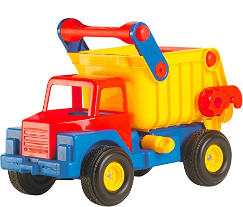 Wader Polesie Truck Nr. 1 mit robusten Gummireifen, geeignet ab 1 Jahr I Buntes Design I Kipp- & Verriegelungsfunktion, 120kg Belastbar von Wader Quality Toys