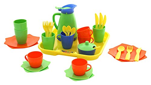 WADER 34 tlg Kaffee Speise Service Tablett Puppenservice Kinderservice WADER 34 tlg Kaffee Speise Service Tablett Puppenservice Kinderservice von Wader Quality Toys