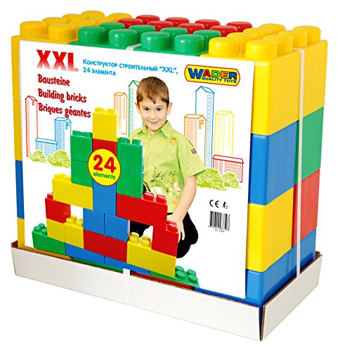 Wader Bausteine Bausteinblock XXL 24 Stück 12M+ von Wader Quality Toys