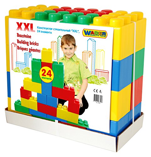 Wader Polesie XXL Bausteine 24-TLG - Kreatives Bauspielzeug, geeignet ab 1 Jahr I Sicherer Kunststoff I Bunt I Für Drinnen/Draußen von Wader Quality Toys