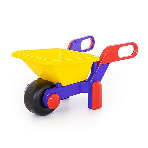 Wader Kinder Schubkarre Bauschubkarre blau rot gelb 64 cm von Wader Quality Toys