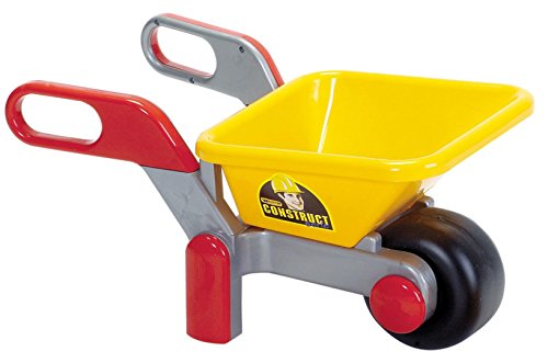 Wader Kinder Schubkarre Bauschubkarre grau rot gelb 64 cm von Wader Quality Toys