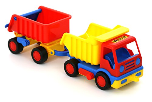 WADER Basics Muldenkipper Kipper Lastwagen LKW mit Kippanhänger von Wader Quality Toys