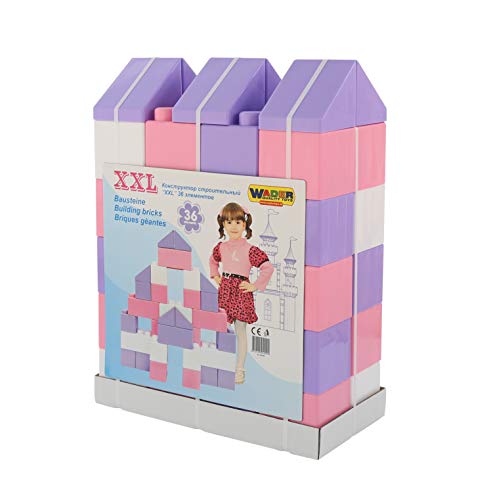 Wader Bausteine Bausteinblock XXL 36 Stück Girls 12M+ von Wader Quality Toys