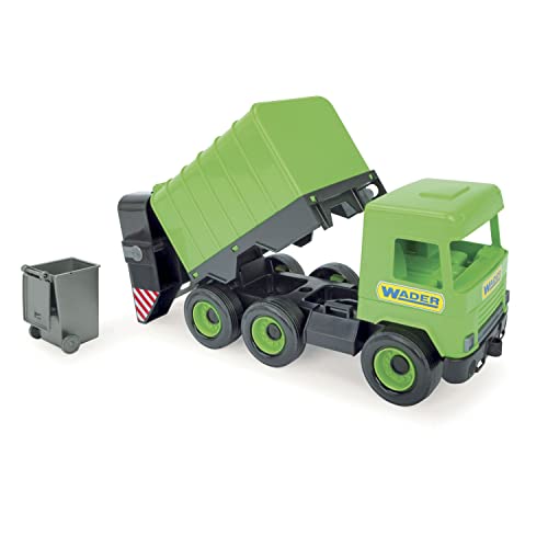 Wader Middle Truck grüner Müllwagen im Karton, realistisches Müllauto, bewegliche Seitenklappe und Lift, inkl. Mülltonne, L = 43 cm, robuste Konstruktion, ab 1 Jahr Wader Middle Truck grüner Müllwagen im Karton, realistisches Müllauto, bewegliche Seitenklappe und Lift, inkl. Mülltonne, L = 43 cm, robuste Konstruktion, ab 1 Jahr von Wader