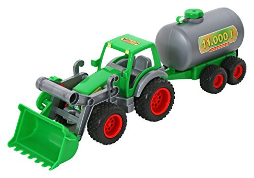 Wader Quality Toys Farmer Technic Traktor + Frontschaufel+Fassanhänger von Wader Quality Toys