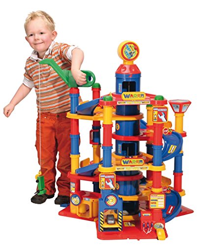 Wader Polesie Park-Tower Spielgarage, geeignet ab 3 Jahren I 7 Ebenen mit Autos I Funktionale Waschanlage & Kran I Robuster Kunststoff I Einfache Montage von Wader Quality Toys