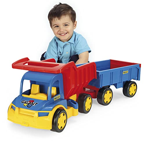 Wader 65100 - Gigant Truck, großer Kipper mit Anhänger, LKW bis 150 kg belastbar, Gesamtlänge ca. 107 cm, ab 12 Monaten, ideal als Geschenk für kreatives Spielen Wader 65100 - Gigant Truck, großer Kipper mit Anhänger, LKW bis 150 kg belastbar, Gesamtlänge ca. 107 cm, ab 12 Monaten, ideal als Geschenk für kreatives Spielen von Wader
