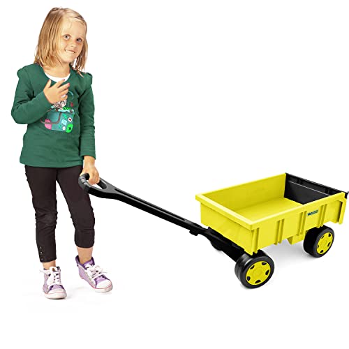 WADER Bollerwagen, Handwagen bis 60kg, Schubkarre mit beweglicher Anhängerklappe, Ab 1 Jahr, gelb von Wader