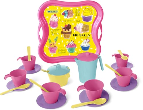 Wader 22111 - Kaffee und Tee Set für 6 Personen auf Tablett, 24 Teile, Größe ca. 28 cm, für Kinder ab 12 Monaten, geeignet für Mikrowelle und Spülmaschine Wader 22111 - Kaffee und Tee Set für 6 Personen auf Tablett, 24 Teile, Größe ca. 28 cm, für Kinder ab 12 Monaten, geeignet für Mikrowelle und Spülmaschine von Wader