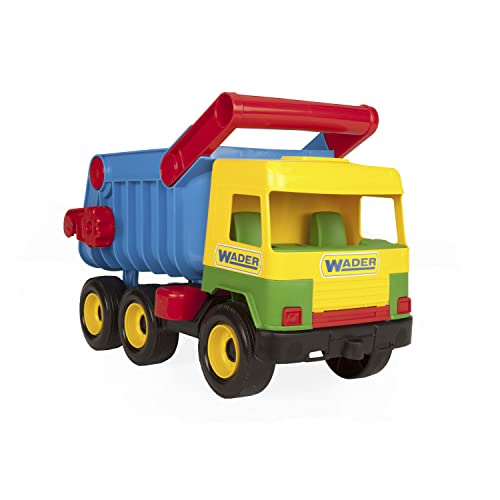 Wader 32051 - Middle Truck Kipper mit arretierbarer Mulde, gelb, Spielzeugauto ab 12 Monaten, ca. 43 cm, ideal als Geschenk zum Geburtstag, zu Ostern oder Weihnachten zum phantasie Bunt von Wader