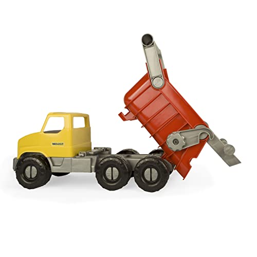 Wader 32605 - City Truck Kipper mit Griff und arretierbarer Kippmulde, Spielzeugauto ab 3 Jahren, ca. 50 cm, ideal als Geschenk zum Geburtstag, zu Ostern oder Weihnachten zum phantasievollen Spielen von Wader