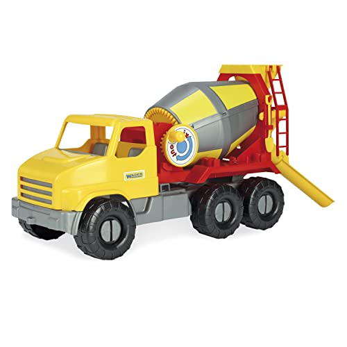 Wader 32606 - City Truck Betonmischer mit drehbarer Mischtrommel, ab 3 Jahren, ca. 50 cm, ideal als Geschenk für kreatives Spielen von Wader