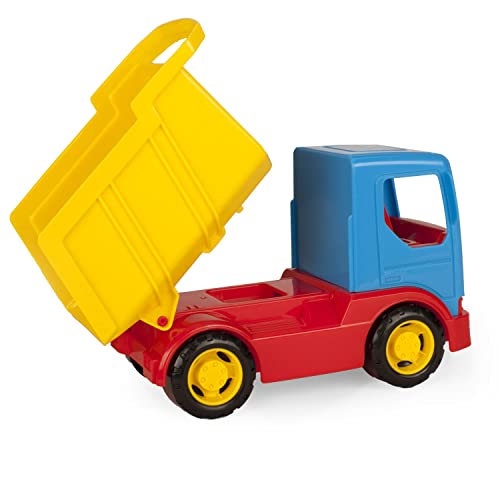 Wader 35312 - Tech Truck Kipper mit stabilen Stahlachsen, ca. 23,5 x 11,5 x 15,5 cm groß, ab 12 Monaten, ideal als Geschenk für kreatives Spielen von Wader