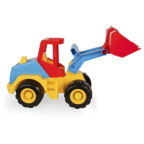 Wader 35314 - Tech Truck Radlader mit beweglicher Frontschaufel, stabiler Bagger mit Stahlachsen, ca. 27 x 11,5 x 15 cm groß, ab 12 Monaten, ideal als Geschenk für kreatives Spielen von Wader