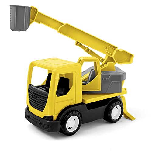 ab 12 Monaten Wader 60021 3 gelbe Fahrzeuge mit Kipper stabile Stahlachsen ideal als Geschenk für kreatives Spielen Kid Cars Spielset Baustelle Kran und Trankwagen