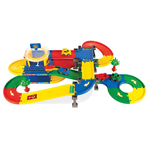 Wader 53140 Play Tracks Garage Ebenen mit DREI Fahrzeugen, Zwei Anhängern und 5,5 m Spielstraße, ab 12 Monaten, Mehrfarbig, Standard Wader 53140 Play Tracks Garage Ebenen mit DREI Fahrzeugen, Zwei Anhängern und 5,5 m Spielstraße, ab 12 Monaten, Mehrfarbig, Standard von Wader