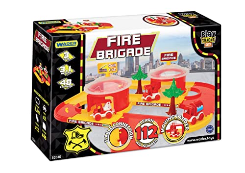 Wader 53510 - Play Tracks City Feuerwehrstation mit zwei Stationen und drei Fahrzeugen und 3,1 m Spielstraße, ab 12 Monaten, ideal als Geschenk für kreatives Spielen Wader 53510 - Play Tracks City Feuerwehrstation mit zwei Stationen und drei Fahrzeugen und 3,1 m Spielstraße, ab 12 Monaten, ideal als Geschenk für kreatives Spielen von Wader