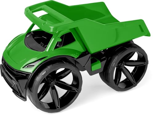 Wader 64010 - Maximus Kipper in Grün mit feststellbarer Mulde und Breiten Reifen, Größe ca. 59 cm, für Kinder ab 12 Monaten, geeignet als Geschenk für kreatives Spielen von Wader
