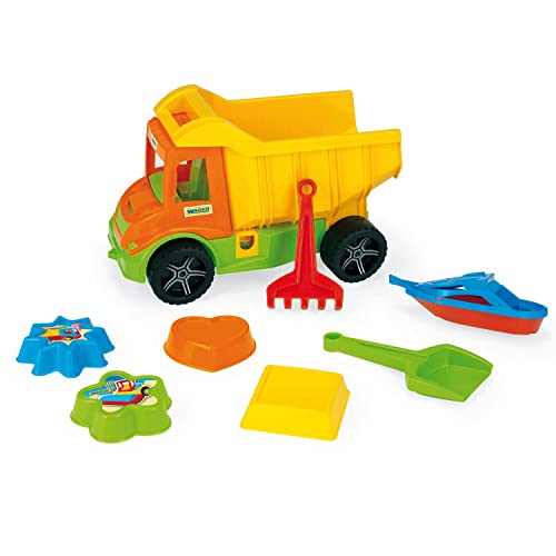 Wader 70300 - Kipper mit beweglicher Mulde, inkl. Sandspielzeug, 8-teilig, ca. 38 cm groß, ab 12 Monaten, ideal als Geschenk für kreatives Spielen Wader 70300 - Kipper mit beweglicher Mulde, inkl. Sandspielzeug, 8-teilig, ca. 38 cm groß, ab 12 Monaten, ideal als Geschenk für kreatives Spielen von Wader
