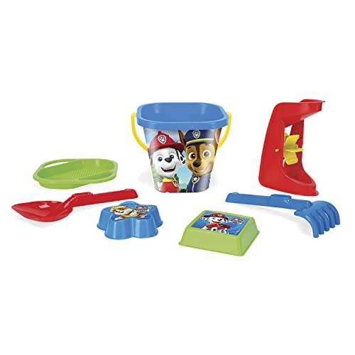Wader 81142 - Eimergarnitur Paw Patrol mit Eimer, Sieb, Sandmühle, Schaufel, Rechen und 2 Sandformen, 7-teilig, ab 12 Monaten, ideal als Geschenk für kreatives Spielen Wader 81142 - Eimergarnitur Paw Patrol mit Eimer, Sieb, Sandmühle, Schaufel, Rechen und 2 Sandformen, 7-teilig, ab 12 Monaten, ideal als Geschenk für kreatives Spielen von Wader