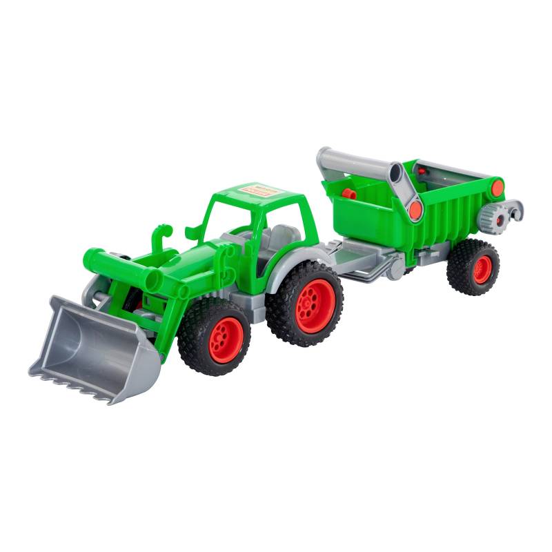 Wader Farmer Technic Traktor mit Frontschaufel und Kippanhänger sortiert von Wader