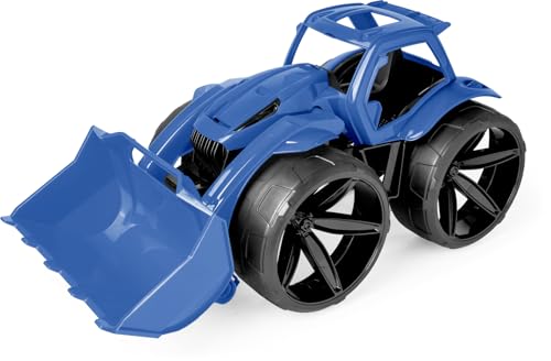 Wader 64520 - Maximus Traktor in Blau mit extra Breiten Reifen, Größe ca. 68 cm, für Kinder ab 12 Monaten, geeignet als Geschenk für kreatives Spielen von Wader