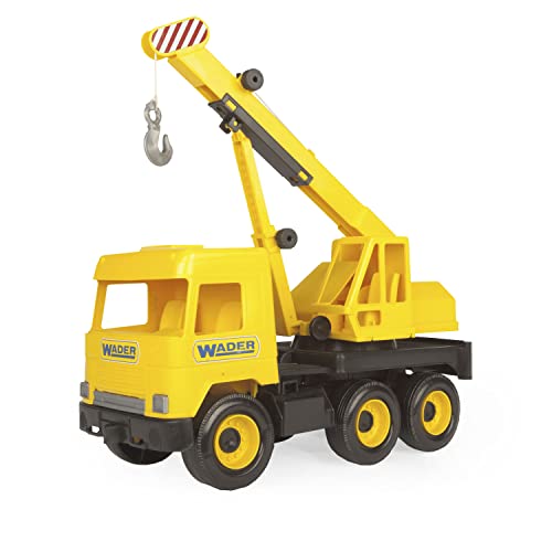 Wader Tigres_32122 32122 Middle Truck Kranwagen mit beweglichem Arm und Seilwinde, ab 3 Jahren, ca. 43 cm, gelb, Einheitsgröße Wader Tigres_32122 32122 Middle Truck Kranwagen mit beweglichem Arm und Seilwinde, ab 3 Jahren, ca. 43 cm, gelb, Einheitsgröße von Wader