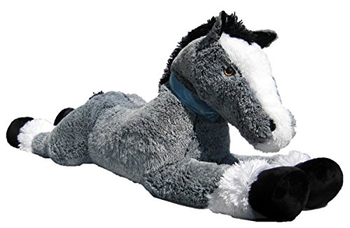 Wagner 9073 - Riesen Plüschtier XXL Plüsch Pferd - liegend - 120 cm Gross in schwarz-grau von Wagner·Stofftiere