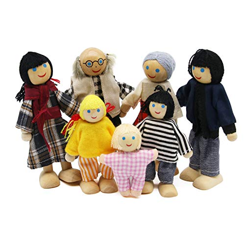 Wagoog Puppenhaus Puppenfamilie, Puppen für Puppenhaus Familie Zubehör Kinderspielzeug von Wagoog