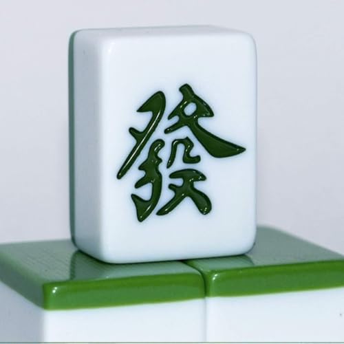 WaiDXn Mahjong Chinesischer Mahjong mit 144 gravierten Fliesen, Haushaltshand-Mahjong (Grün, Nr. 40) von WaiDXn