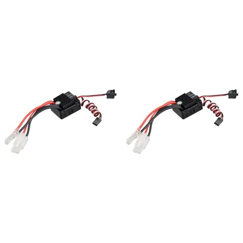 Waiecne 2X RC 1060 Brushed ESC 60A 2-3S LiPo Wasserdichter Elektrischer Drehzahlregler für RC-Autos, LKWs, Boote, für Axial/für/für Waiecne 2X RC 1060 Brushed ESC 60A 2-3S LiPo Wasserdichter Elektrischer Drehzahlregler für RC-Autos, LKWs, Boote, für Axial/für/für von Waiecne