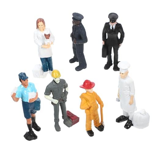 Wakauto 1 Set Realistische Feuerwehrmann und Bauarbeiter Mini Charakter Modelle Figuren für Diorama und Sand Tischszenen imitierte Menschen Verzierungen von Wakauto