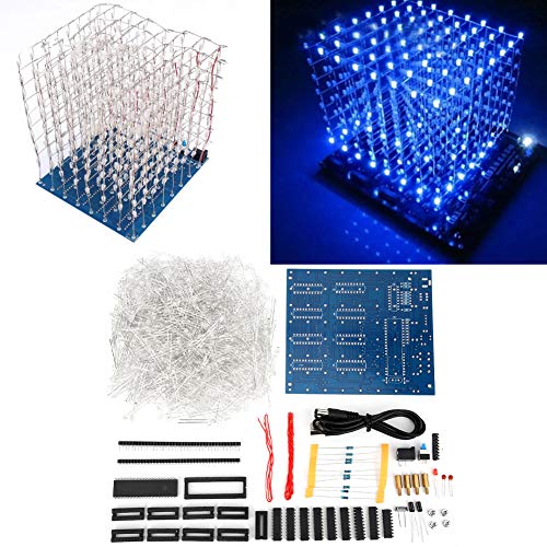 Wakects 3D LED Cube Light Cube Kit 8 x 8 x 8 cm Würfel-Set Elektronisches Bastelwürfel für Lernaktivitäten von Kinder/Jugendlichen von Wakects