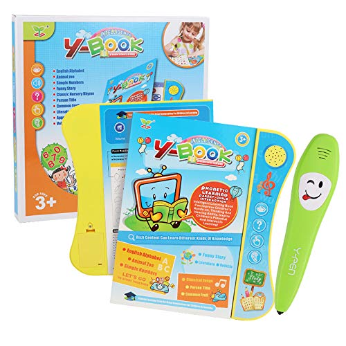 Lernaktivitätsbuch, Talking Book English Alphabet Fruchtfahrzeug Literatur Sound Board Book mit Stift für Kleinkind Kids 8.58x0.59x10.08in von Wakects