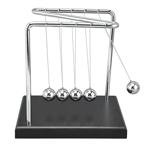 Newton Cradle Pendel Balls Game, 5 Kugeln aus Stahl, Dekompressionsspielzeug in N-Form mit Basis aus Holz, Schwarz, für Dekoration von Büro zu Hause, 15 x 14 x 12 cm Newton Cradle Pendel Balls Game, 5 Kugeln aus Stahl, Dekompressionsspielzeug in N-Form mit Basis aus Holz, Schwarz, für Dekoration von Büro zu Hause, 15 x 14 x 12 cm von Wakects