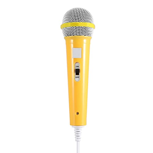 Wakects Karaoke Mikrofon Kabelmikrofon Singen Mikrofon mit 3,5 Mm Jack für Jungen Mädchen Geburtstag Family Party Outdoor -Veranstaltungen (Yellow) von Wakects