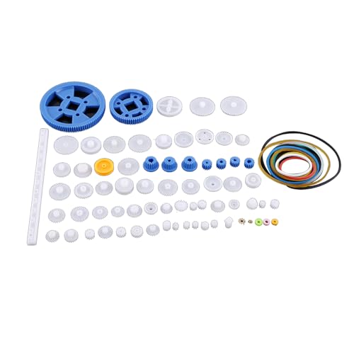 Wakects Plastik -Zahnrad -Riemenscheibe Kits, Zahnräder und Zahnräder Set Toy Teile Modell -Zubehör für Roboterauto -Motor Ersatzteile Ersatzteile (80 Arten -Ausrüstungs -Kit) von Wakects