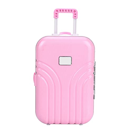 Wakects Puppen-Reisekoffer, Trolley in Mini-Größe mit Offenem und Geschlossenem Handgepäck-Simulations-Rollkoffer-Spielzeug(Rosa) von Wakects