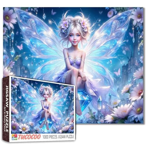 1000 Piece Butterfly Winged Girl Jigsaw Puzzles for Adults, Ästhetisches, skurriles Feen-Fantasie-Kunst-Puzzle, herausfordernde Familienaktivität, perfekt für Spieleabende, Glitzer-Puzzle-Wandkunst 1000 Piece Butterfly Winged Girl Jigsaw Puzzles for Adults, Ästhetisches, skurriles Feen-Fantasie-Kunst-Puzzle, herausfordernde Familienaktivität, perfekt für Spieleabende, Glitzer-Puzzle-Wandkunst von Walarky