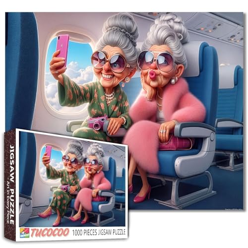 1000 Piece Jigsaw Puzzle Airplane Selfie 1000 Piece Jigsaw Puzzle Vintage Style Art Older Women Kitchen DIY Puzzles for Challenging Family Activity Games Elderly Lady Art Home Wall Decor Craft Gifts 1000 Piece Jigsaw Puzzle Airplane Selfie 1000 Piece Jigsaw Puzzle Vintage Style Art Older Women Kitchen DIY Puzzles for Challenging Family Activity Games Elderly Lady Art Home Wall Decor Craft Gifts von Walarky