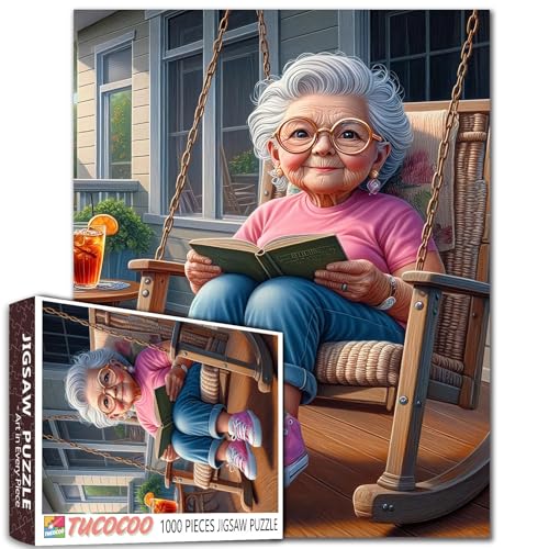 1000 Stück Jigsaw Puzzle, entspannende Veranda Szene, Adult Leisure Entertainment Ältere Frauen Küche DIY Puzzles für anspruchsvolle Familie Aktivität Spiele Ältere Dame Kunst Home Wall Decor Craft 1000 Stück Jigsaw Puzzle, entspannende Veranda Szene, Adult Leisure Entertainment Ältere Frauen Küche DIY Puzzles für anspruchsvolle Familie Aktivität Spiele Ältere Dame Kunst Home Wall Decor Craft von Walarky