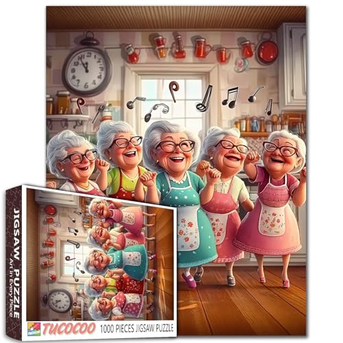 Alte Frau Tanzt in der Küche Puzzles für Erwachsene 1000 Stück Funny Good Friends Puzzles Wall Decor Happy Grandma's Key Puzzles Magic Puzzle Family Challengings Game Gift Alte Frau Tanzt in der Küche Puzzles für Erwachsene 1000 Stück Funny Good Friends Puzzles Wall Decor Happy Grandma's Key Puzzles Magic Puzzle Family Challengings Game Gift von Walarky