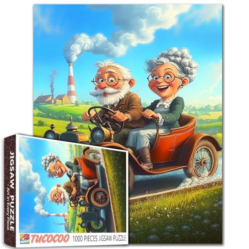 Alter Mann und alte Frau Puzzles für Erwachsene 1000 Stück Romantisches Paar Radfahren Puzzles Wanddekor Skurrile Oma Lustiges Puzzle über Freundschaft 20''x27 “inch Familie Spiel Herausforderungen Alter Mann und alte Frau Puzzles für Erwachsene 1000 Stück Romantisches Paar Radfahren Puzzles Wanddekor Skurrile Oma Lustiges Puzzle über Freundschaft 20''x27 “inch Familie Spiel Herausforderungen von Walarky