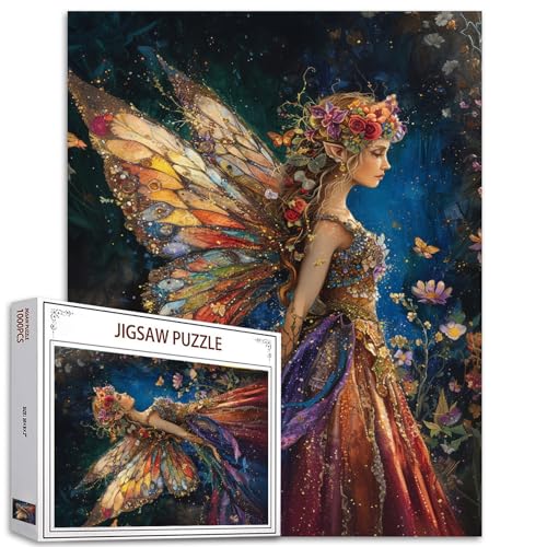 Buntes romantisches Feen-Puzzle für Erwachsene, 1000 Teile, schöne Blumen, Nachtelfen, Kunst-Puzzle, Bastelpuzzles für Heimdekoration, Geschenke, Familienpuzzle, perfekt für Spieleabende Buntes romantisches Feen-Puzzle für Erwachsene, 1000 Teile, schöne Blumen, Nachtelfen, Kunst-Puzzle, Bastelpuzzles für Heimdekoration, Geschenke, Familienpuzzle, perfekt für Spieleabende von Walarky