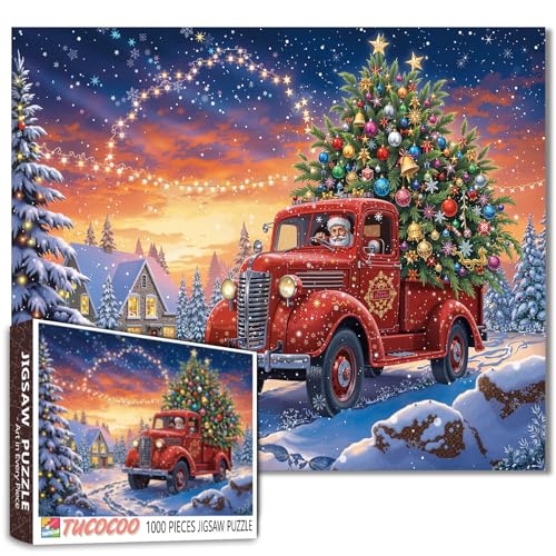 Christmas Truck Jigsaw Puzzle 1000 Teile für Erwachsene Weihnachtsbaum Puzzles Herausfordernde Familienaktivitätsspiele Intellektuelle Dekomprimierung Spaß Familienspiel Wanddekoration 19,7 x 27,6 Christmas Truck Jigsaw Puzzle 1000 Teile für Erwachsene Weihnachtsbaum Puzzles Herausfordernde Familienaktivitätsspiele Intellektuelle Dekomprimierung Spaß Familienspiel Wanddekoration 19,7 x 27,6 von Walarky